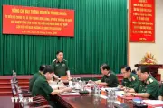Đại tướng Nguyễn Trọng Nghĩa làm việc với Bộ Tư lệnh Quân khu 9