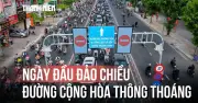 Ngày đầu triển khai, làn đào chiều hết cảnh nhích từng mét trên đường Cộng Hòa