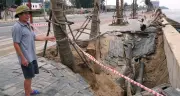 Sụt lún nghiêm trọng bờ kè dự án hơn 220 tỷ đồng ở Thanh Hóa