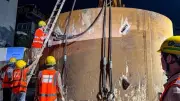 Tháo dỡ máy đào hầm TBM2 'Táo bạo' tại ga ngầm S12 dự án đường sắt Nhổn-Ga Hà Nội