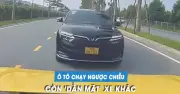 Tài xế ô tô chạy ngược chiều còn chặn đầu dằn mặt trên quốc lộ 5B