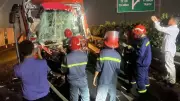 Va chạm trên cao tốc TP.HCM - Long Thành: Tài xế xe khách tử vong
