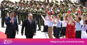 Video: Các em thiếu nhi vẫy cờ hoa chào mừng Tổng thống Putin
