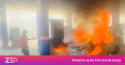 Video ô tô cháy ngùn ngụt khi đang đổ xăng ở Đà Nẵng