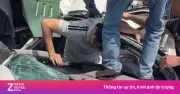 Video tài xế tự chui ra khỏi ô tô bẹp rúm sau tai nạn liên hoàn