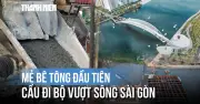 Xem cầu đi bộ vượt sông Sài Gòn: Đốc mẹ bẻ tổng đầu tiên bẻ trụ cầu chính
