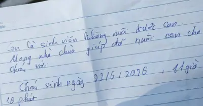 Bé sơ sinh bị bỏ rơi trước chùa Hoằng Phúc, mẹ để lại thư xưng là sinh viên