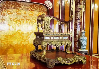 Bảo vật quốc gia ngai vua triều Nguyễn được trưng bày trở lại sau phục chế