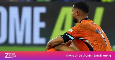 Cody Gakpo ngồi lặng lẽ giữa sân sau khi Hà Lan bị Morocco loại ở World Cup 2026