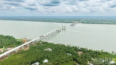 Cầu Đại Ngãi 1 vượt tiến độ, hoàn thành hơn 63% khối lượng