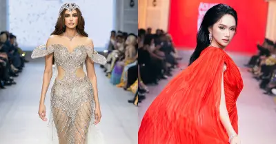 Hoa hậu MGI All Stars đứng đỡ Hương Giang ở Việt Nam: Hồ Quỳnh Hương catwalk