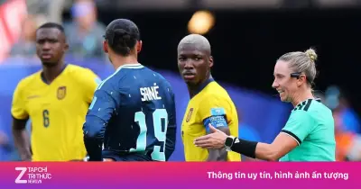 Màu áo trọng tài gây nhầm lẫn trong trận Ecuador vs Đức