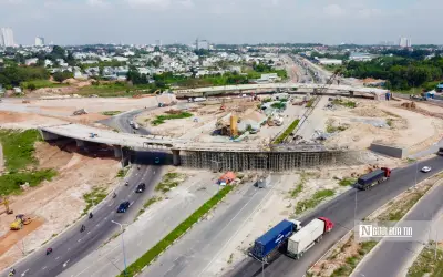 Nút giao Bình Chuẩn trên Vành đai 3 Tp.HCM đang thành hình, tăng tốc thi công
