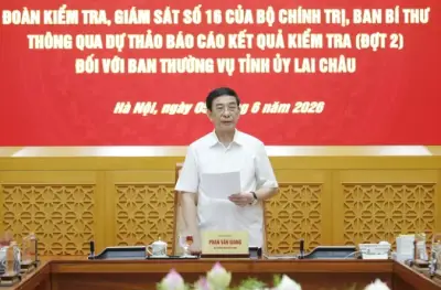 Đoàn kiểm tra giám sát của Bộ Chính trị làm việc với Thường vụ Tỉnh ủy Lai Châu