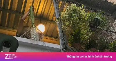 Video quán trà treo dây gây sốt mạng xã hội ở TP.HCM
