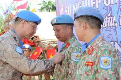 Việt Nam nhận Huy chương Gìn giữ hòa bình Liên hợp quốc tại Nam Sudan