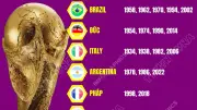 8 đội tuyển quốc gia từng vô địch World Cup