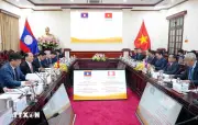 Bộ trưởng Bộ Tư pháp Việt Nam hội đàm với Bộ trưởng Bộ Tư pháp Lào