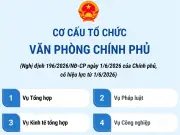 Cơ cấu tổ chức Văn phòng Chính phủ từ 1/6/2025