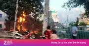 Cháy cột điện gần cầu Trần Phú, An Giang gây ùn tắc giao thông giờ cao điểm