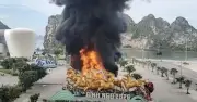 Cụm tiểu cảnh 'đường hầm ánh sáng' tại Quảng Ninh bị cháy rụi hoàn toàn