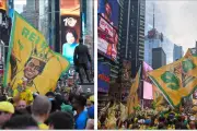 CĐV nhuộm vàng New York trước trận Brazil ra quân