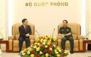 Đại tướng Phan Văn Giang tiếp Đại sứ Hàn Quốc Choi Young Sam chào từ biệt