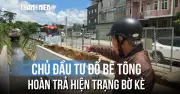 Đà Lạt: Đơn vị thi công khắc phục bờ kè suối Phạm Hồng Thái bị phá