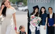 Phương Oanh rạng rỡ bên con gái, MC Quyền Linh xúc động ngày tốt nghiệp