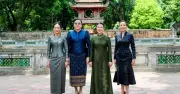Phu nhân Thủ tướng Việt Nam đón tiếp phu nhân các nước Lào, Campuchia, Thái Lan tại Văn Miếu