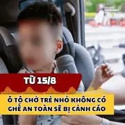 Từ 15/8: Tài xế ô tô chở trẻ nhỏ không ghế an toàn bị phạt cảnh cáo