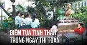 Thí sinh thi lớp 10 nguyện cầu và nhận socola lấy tinh thần trước giờ G