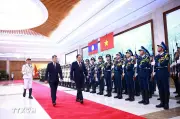 Thủ tướng Lê Minh Hưng chủ trì lễ đón chính thức Thủ tướng Lào Sonexay Siphandone