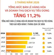 Tổng mức bán lẻ hàng hóa và doanh thu dịch vụ tiêu dùng tăng 11,2%
