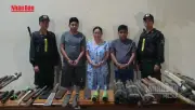 Video cảnh sát triệt phá băng giang hồ chặn xe đòi tiền bảo kê