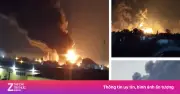 Video lửa bùng lên tại nhà máy lọc dầu Nga sau đòn tập kích Ukraine