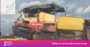 Xử phạt tài xế và chủ xe đầu kéo chở xe lu chằng buộc sơ sài trên cao tốc