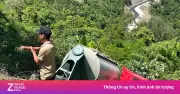 Xe bồn lao xuống mép vực đèo Đại Ninh, tài xế may mắn thoát nạn
