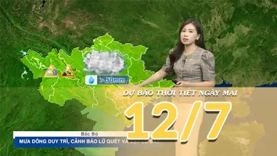 Bắc Bộ tiếp tục mưa dông, nguy cơ lũ quét và sạt lở đất vùng núi
