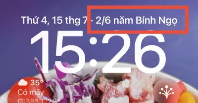 Cách cài lịch âm trên màn hình khóa iPhone iOS 26 và iOS 18/17/16