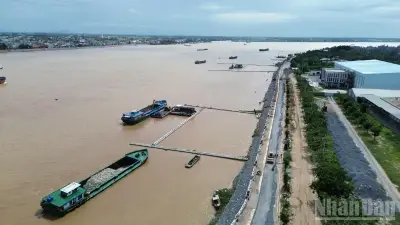 Dự án khắc phục sạt lở sông Tiền tại Đồng Tháp đạt 85% tiến độ