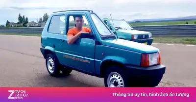 Fiat Panda bị 'bóp' còn 50 cm, thành xe một chỗ ngồi chạy điện