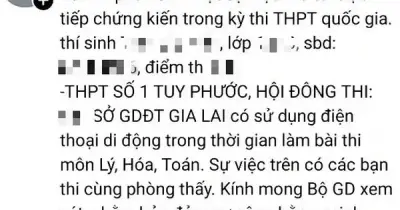 Gia Lai xác minh tố cáo thí sinh gian lận thi tốt nghiệp THPT 2026 trên Threads