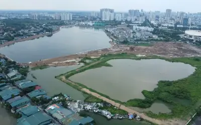 Hồ điều hòa Phú Đô rộng 36ha gấp rút hoàn thiện chống ngập phía Tây Hà Nội