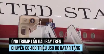 Ông Trump háo hức trong lần đầu bay trên chuyên cơ do Qatar tặng