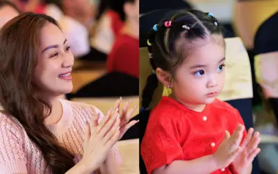 Phan Hiển tự hào khoe góc nghiêng của vợ Khánh Thi và con gái út Lisa