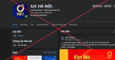 SJC phát cảnh báo khẩn về fanpage giả mạo lừa đổi kim cương lấy vàng