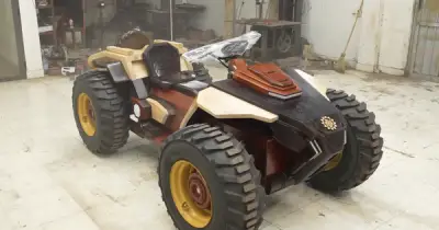 Thợ mộc Bắc Ninh chế tạo xe địa hình ATV bằng gỗ, chạy động cơ điện