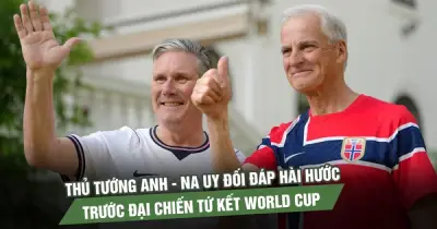 Thủ tướng Anh - Na Uy đối đáp hài hước trước tứ kết World Cup 2026