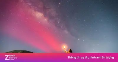 Vệt sáng đỏ hồng khổng lồ xuất hiện trên bầu trời Côn Đảo tối 5/7